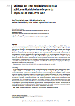 Utilização dos leitos hospitalares sob gestão pública em Município de médio porte da Região Sul do Brasil, 1998-2002