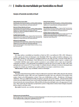 Análise da mortalidade por homicídios no Brasil