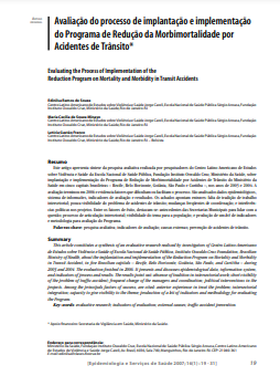 Avaliação do processo de implantação e implementação do Programa de Redução da Morbimortalidade por Acidentes de Trânsito