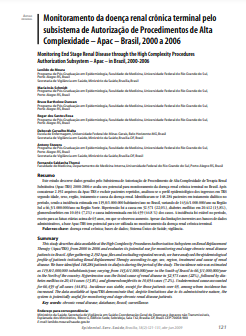 Monitoramento da doença renal crônica terminal pelo subsistema de Autorização de Procedimentos de Alta Complexidade - Apac - Brasil, 2000 a 2006