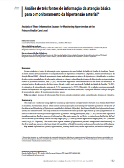 Análise de três fontes de informação da atenção básica para o monitoramento da hipertensão arterial
