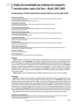 Análise da mortalidade por acidentes de transporte terrestre antes e após a Lei Seca - Brasil, 2007-2009