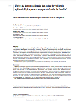 Efeitos da descentralização das ações de vigilância epidemiológica para as equipes de Saúde da Família