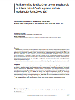 Análise descritiva da utilização de serviços ambulatoriais no Sistema Único de Saúde segundo o porte do município, São Paulo, 2000 a 2007