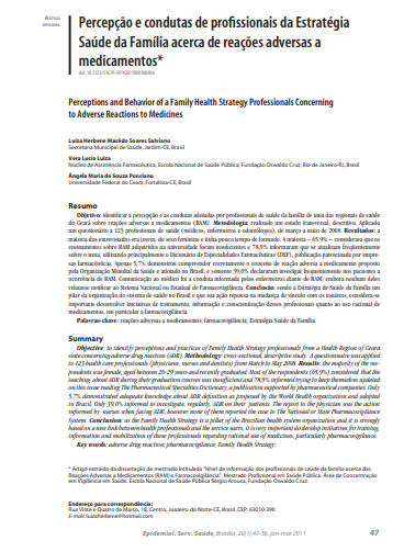 Percepção e condutas de profissionais da Estratégia Saúde da Família acerca de reações adversas a medicamentos