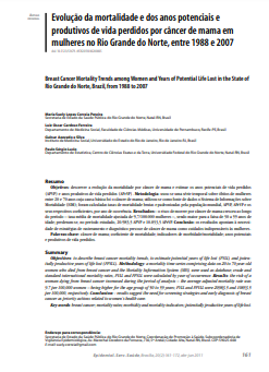 Evolução da mortalidade e dos anos potenciais e produtivos de vida perdidos por câncer de mama em mulheres no Rio Grande do Norte, entre 1988 e 2007