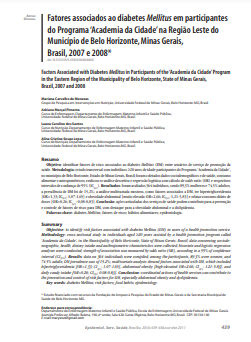 Fatores associados ao diabetes Mellitus em participantes do Programa 'Academia da Cidade' na Região Leste do Município de Belo Horizonte, Minas Gerais, Brasil, 2007 e 2008