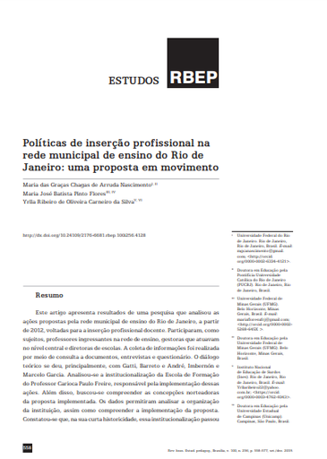 Políticas de inserção profissional na rede municipal de ensino do Rio de Janeiro: uma proposta em movimento