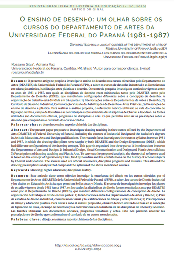 O ensino de desenho: um olhar sobre os cursos do departamento de artes da Universidade Federal do Paraná (1981-1987)
