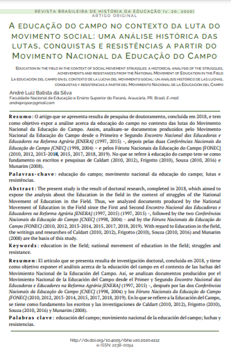A educação do campo no contexto da luta do movimento social: uma análise histórica das lutas, conquistas e resistências a partir do Movimento Nacional da Educação do Campo
