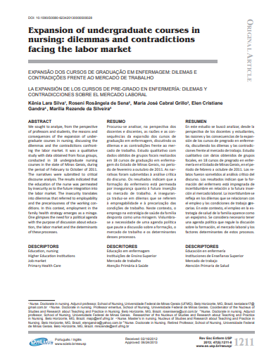 Expansão dos Cursos de Graduação em Enfermagem: dilemas e contradições frente ao mercado de trabalho