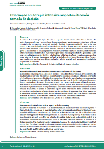Internação em terapia intensiva: aspectos éticos da tomada de decisão