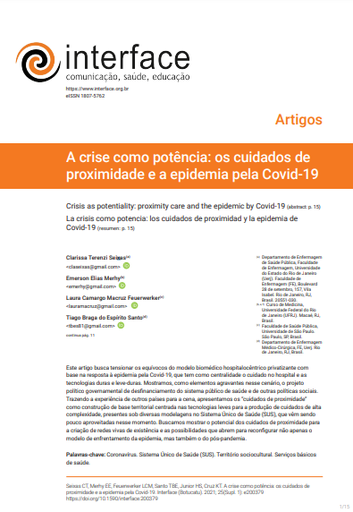 A crise como potência: os cuidados de proximidade e a epidemia pela Covid-19