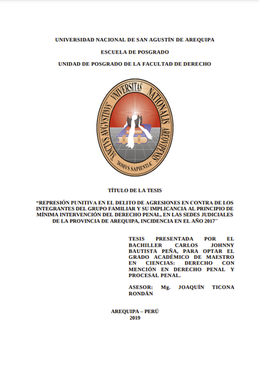 Represión punitiva en el delito de agresiones en contra de los integrantes del grupo familiar