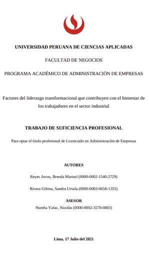 Factores del liderazgo transformacional que contribuyen con el bienestar de los trabajadores en el sector industrial