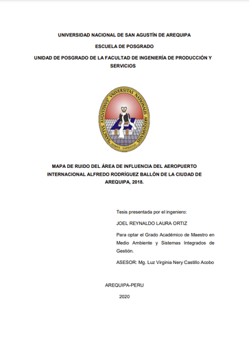 Mapa de ruido del área de influencia del aeropuerto internacional Alfredo Rodríguez Ballón de la ciudad de Arequipa, 2018