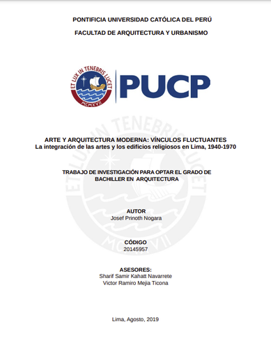 Arte y arquitectura moderna: vínculos fluctuantes. La integración de las artes y los edificios religiosos en Lima, 1940-1970