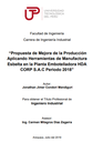 Propuesta de mejora de la producción aplicando herramientas de manufactura esbelta en la Planta Embotelladora HDA Corp S. A. C