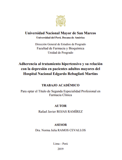Adherencia al tratamiento hipertensivo y su relación con la depresión en pacientes adultos mayores