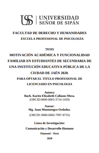 Motivación académica y funcionalidad familiar en estudiantes de secundaria de una institución educativa pública