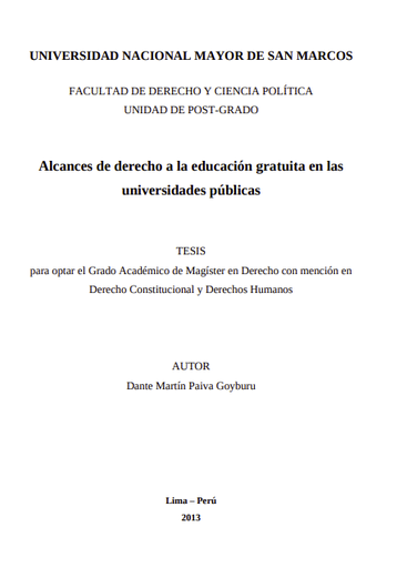 Alcances de derecho a la educación gratuita en las universidades públicas