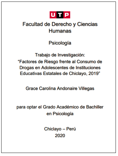 Factores de riesgo frente al consumo de drogas en adolescentes de instituciones educativas estatales de Chiclayo, 2019