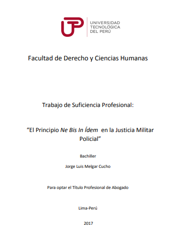 El principio Ne Bis In Ídem en la justicia militar policial