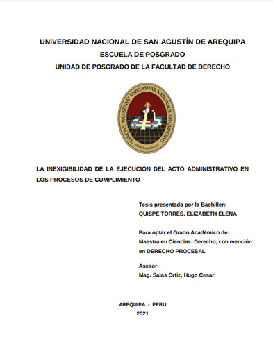 La inexigibilidad de la ejecución del acto administrativo en los procesos de cumplimiento