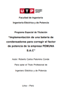 Implementación de una batería de condensadores para corregir el factor de potencia de la empresa PEMUNA S.A.C