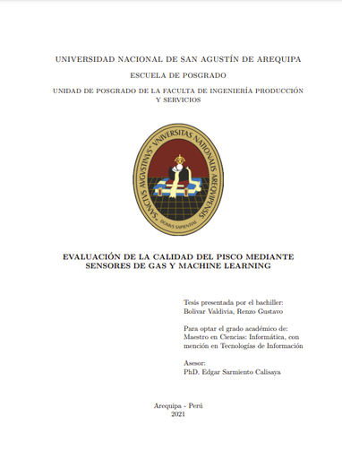 Evaluación de la calidad del pisco mediante sensores de gas y machine learning