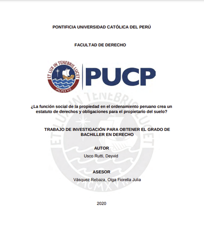 ¿La función social de la propiedad en el ordenamiento peruano crea un estatuto de derechos y obligaciones para el propietario del suelo?