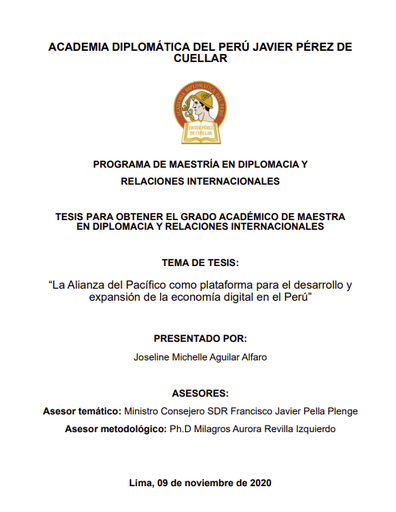 La Alianza del Pacífico como plataforma para el desarrollo y expansión de la economía digital en el Perú