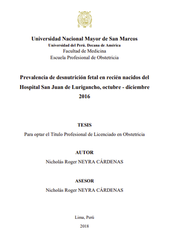 Prevalencia de desnutrición fetal en recién nacidos