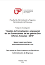 Gestión de formalización empresarial de los comerciantes de las galerías Don Alfonso, Arequipa - 2019