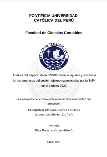 Análisis del impacto de la COVID-19 en la liquidez y solvencia en las empresas del sector hotelero supervisadas por la SMV