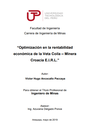 Optimización en la rentabilidad económica de la Veta Coila - Minera Croacia E.I.R.L.