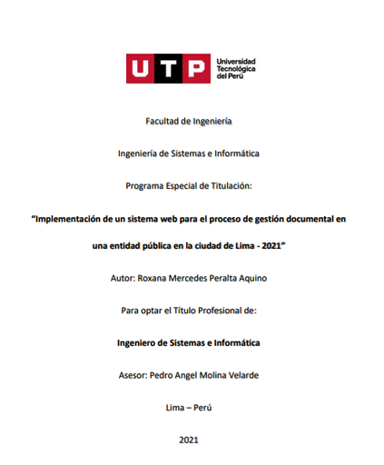 Implementación de un sistema web para el proceso de gestión documental en una entidad pública en la ciudad de Lima - 2021