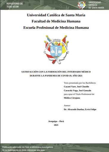 Satisfacción con la formación del internado médico durante la pandemia de COVID-19, año 2021