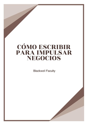 CÓMO ESCRIBIR PARA IMPULSAR NEGOCIOS