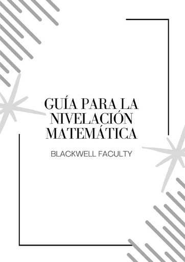 GUÍA PARA LA NIVELACIÓN MATEMÁTICA
