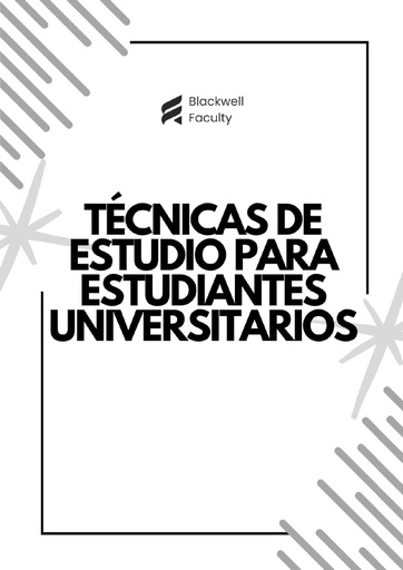 TÉCNICAS DE ESTUDIO PARA ESTUDIANTES UNIVERSITARIOS