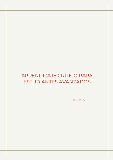 APRENDIZAJE CRÍTICO PARA ESTUDIANTES AVANZADOS