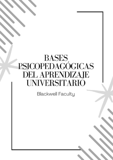 BASES PSICOPEDAGÓGICAS DEL APRENDIZAJE UNIVERSITARIO