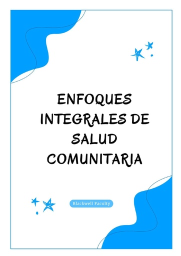 ENFOQUES INTEGRALES DE SALUD COMUNITARIA