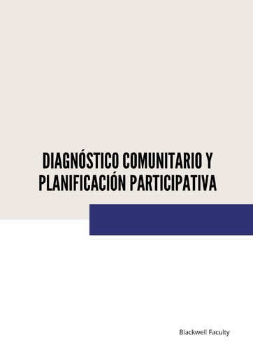 DIAGNÓSTICO COMUNITARIO Y PLANIFICACIÓN PARTICIPATIVA