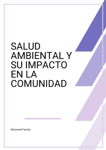 SALUD AMBIENTAL Y SU IMPACTO EN LA COMUNIDAD