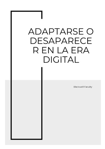 ADAPTARSE O DESAPARECER EN LA ERA DIGITAL