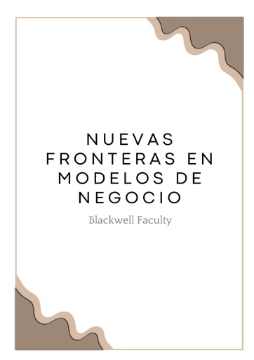 NUEVAS FRONTERAS EN MODELOS DE NEGOCIO