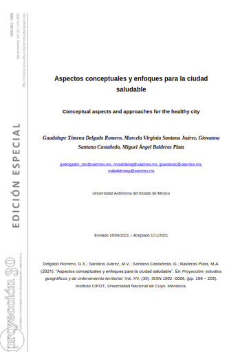 Aspectos conceptuales y enfoques para la ciudad saludable