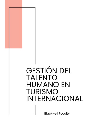 GESTIÓN DEL TALENTO HUMANO EN TURISMO INTERNACIONAL